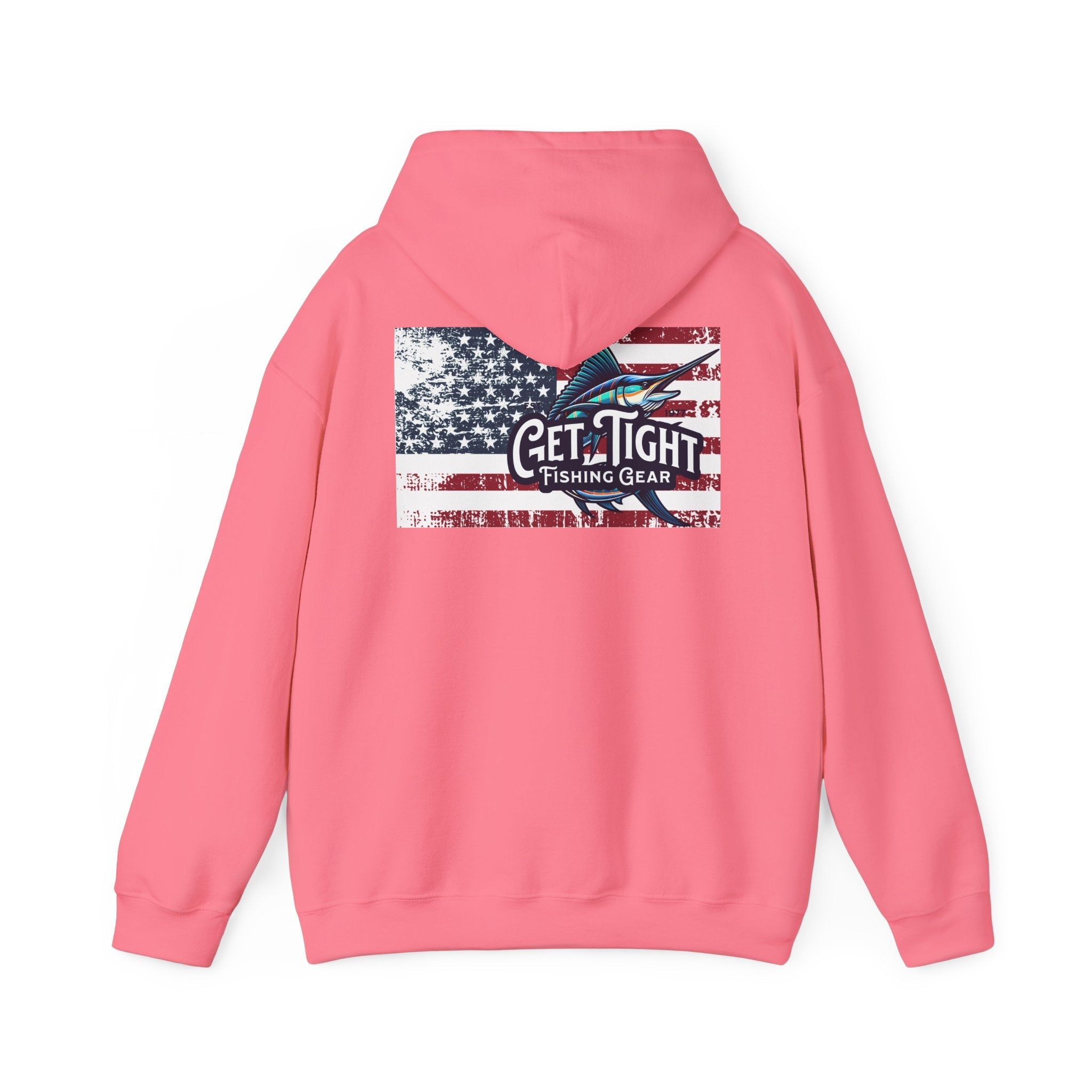 Get Tight Fishing Gear Hoodie - Unisex Heavy Blend™ Sweatshirt with American Flag Design - Get Tight Gear