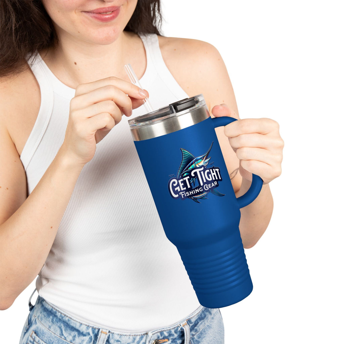 Get Tight Fishing Gear Insulated Travel Mug - 40oz with Straw - Get Tight Gear