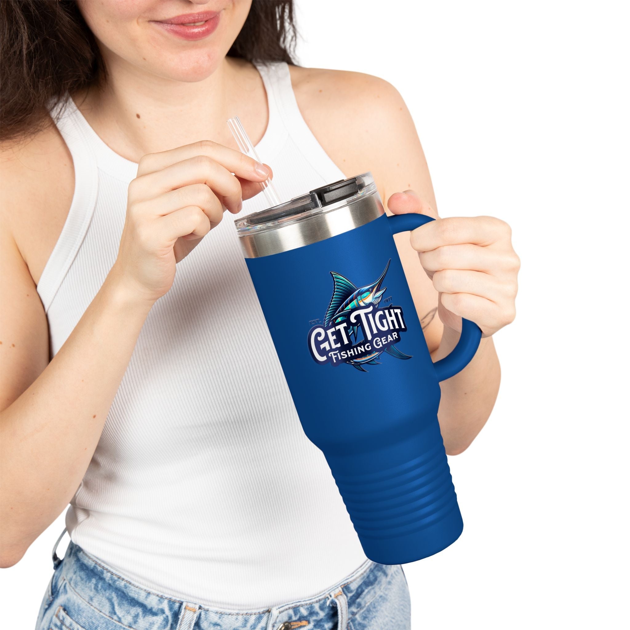 Get Tight Fishing Gear Insulated Travel Mug - 40oz with Straw - Get Tight Gear