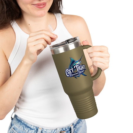Get Tight Fishing Gear Insulated Travel Mug - 40oz with Straw - Get Tight Gear