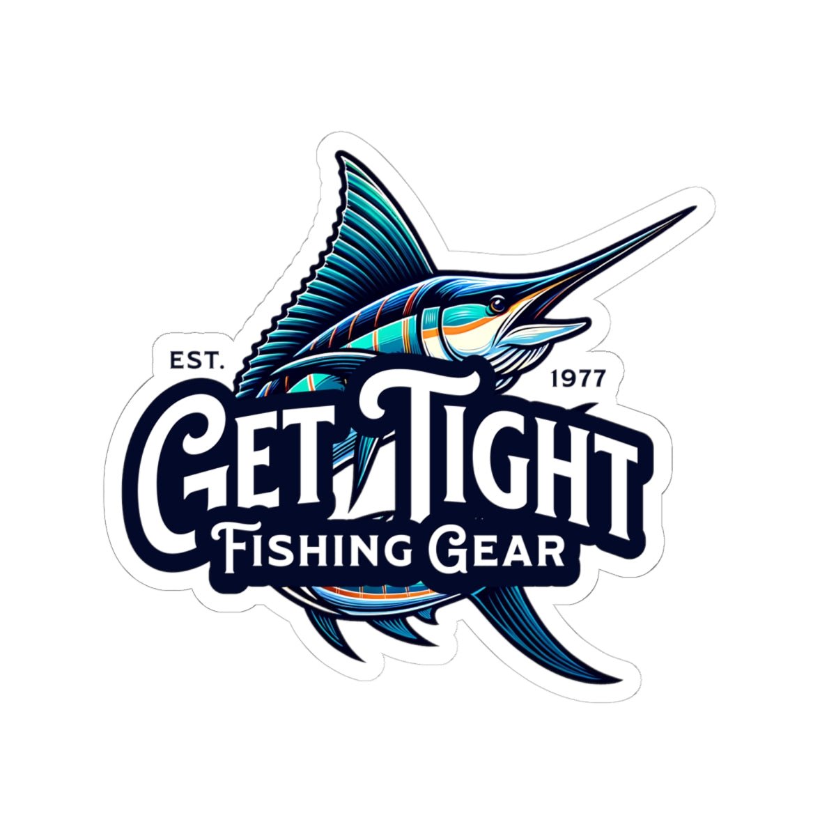 Get Tight Fishing Gear Kiss - Cut Stickers | Perfect for Anglers, Fishing Gear, Laptop Decal, Water Bottle Stickers, Gift for Fisherman - Get Tight Gear