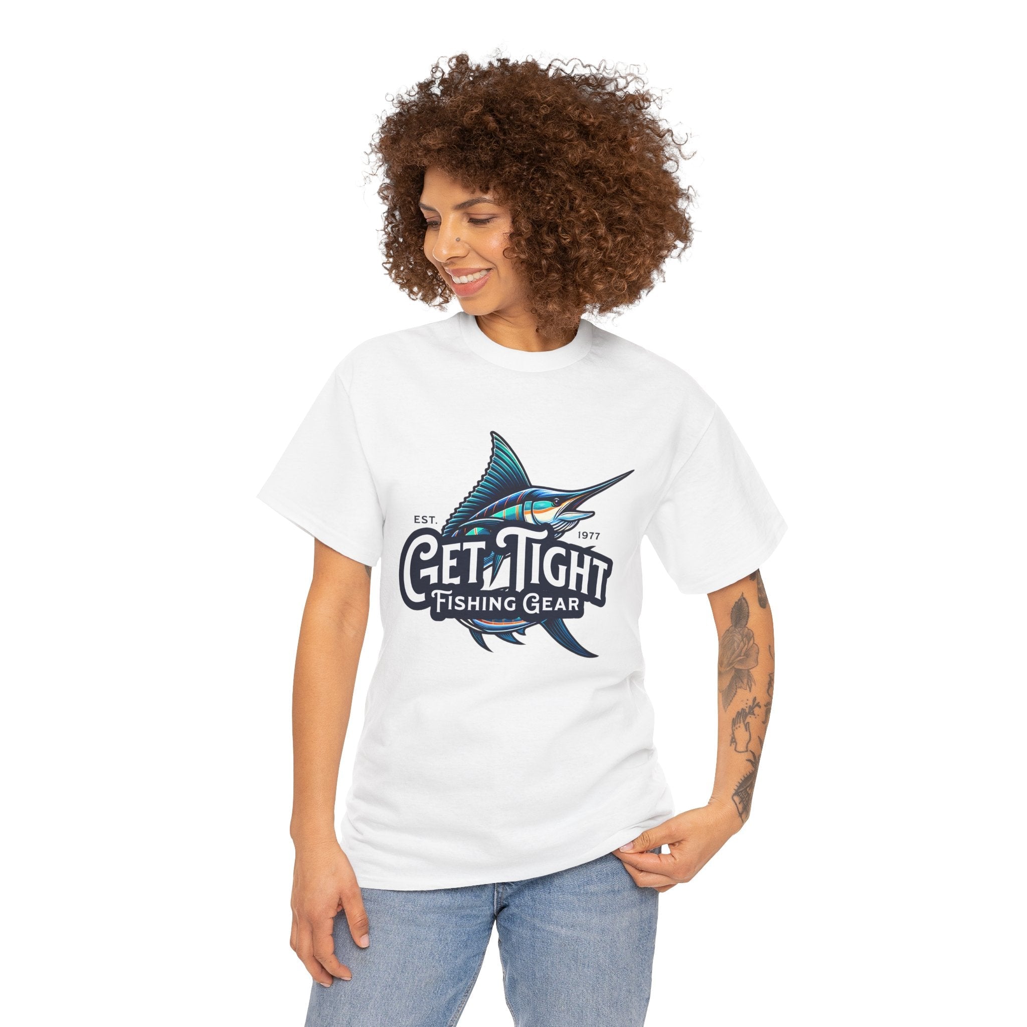 Get Tight Fishing Gear Unisex Heavy Cotton Tee - Perfect for Fishing Enthusiasts - Get Tight Gear