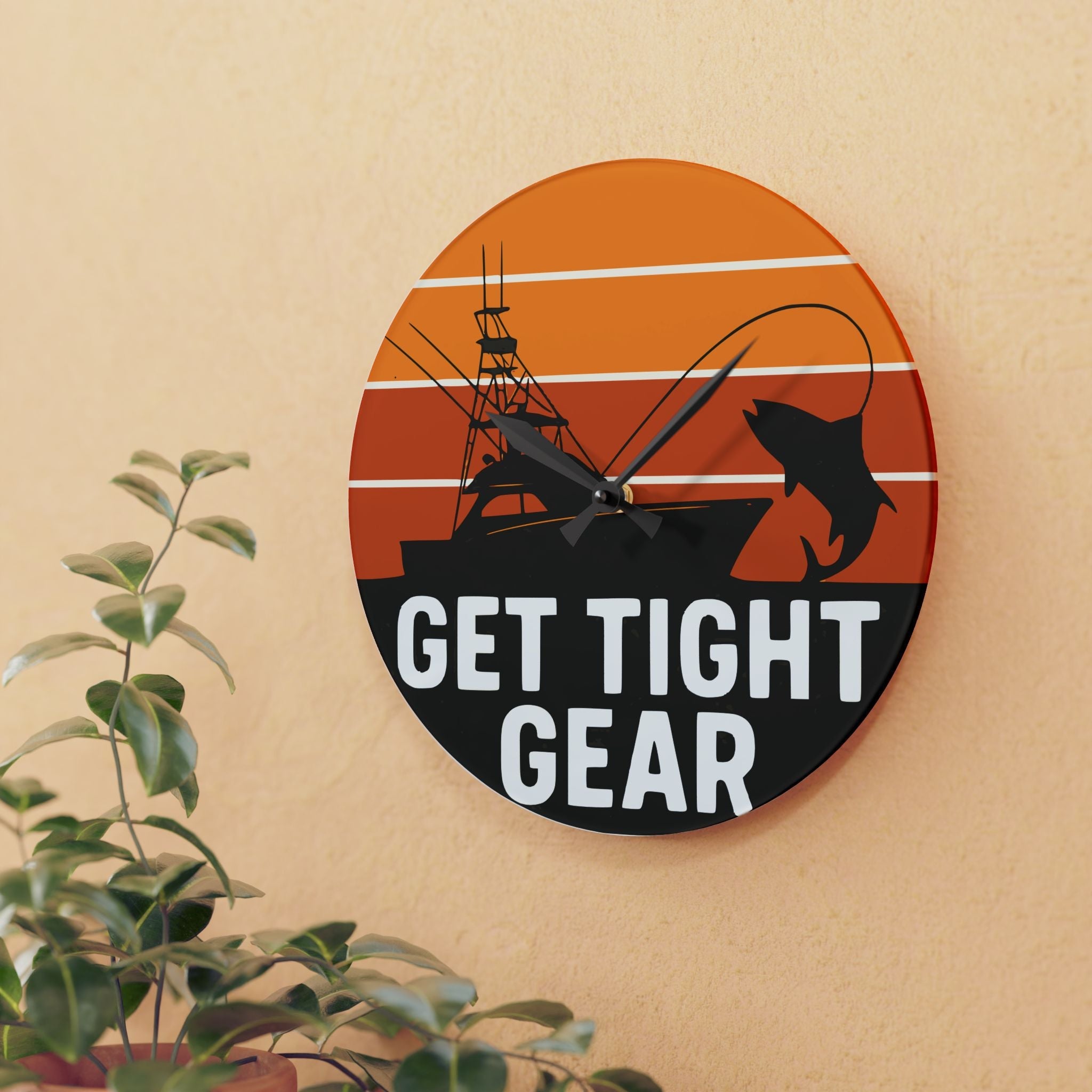 Get Tight Gear Acrylic Wall Clock - Home Decor, Gift for, Wall Art, Modern - Get Tight Gear