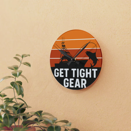 Get Tight Gear Acrylic Wall Clock - Home Decor, Gift for, Wall Art, Modern - Get Tight Gear