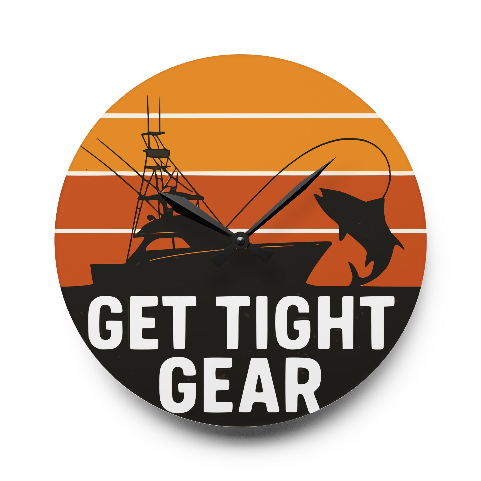 Get Tight Gear Acrylic Wall Clock - Home Decor, Gift for, Wall Art, Modern - Get Tight Gear
