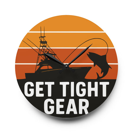 Get Tight Gear Acrylic Wall Clock - Home Decor, Gift for, Wall Art, Modern - Get Tight Gear