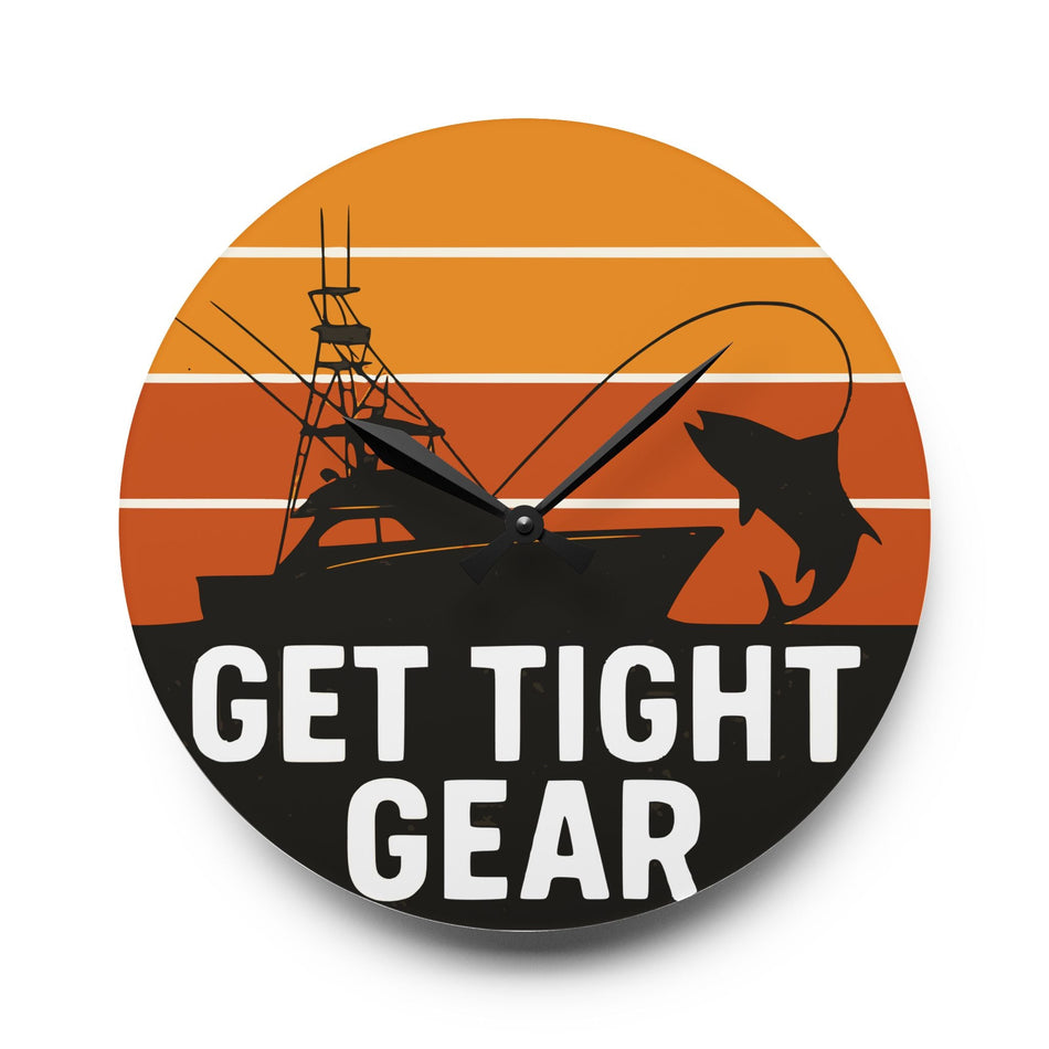 Get Tight Gear Acrylic Wall Clock - Home Decor, Gift for, Wall Art, Modern - Get Tight Gear