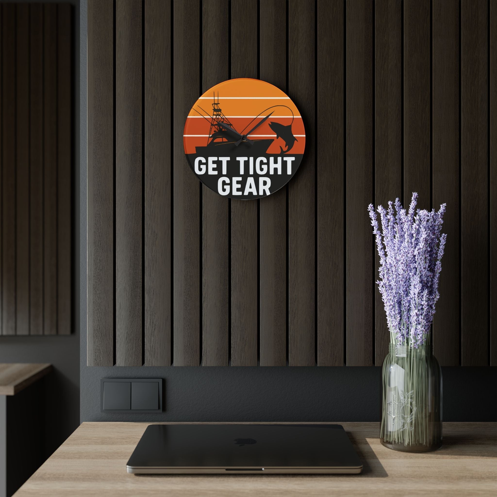 Get Tight Gear Acrylic Wall Clock - Home Decor, Gift for, Wall Art, Modern - Get Tight Gear
