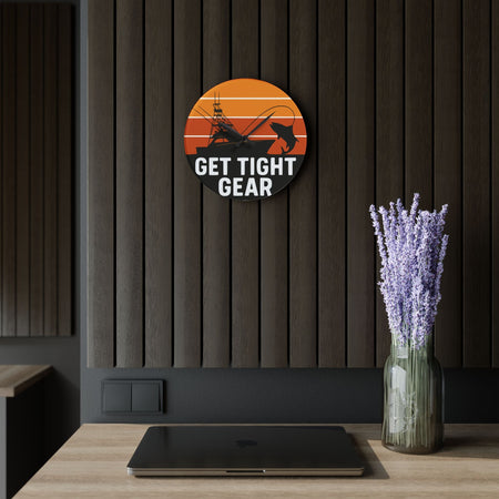 Get Tight Gear Acrylic Wall Clock - Home Decor, Gift for, Wall Art, Modern - Get Tight Gear
