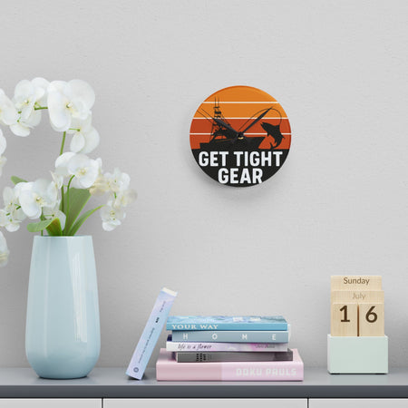 Get Tight Gear Acrylic Wall Clock - Home Decor, Gift for, Wall Art, Modern - Get Tight Gear
