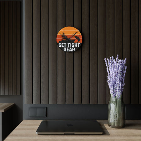 Get Tight Gear Acrylic Wall Clock - Home Decor, Gift for, Wall Art, Modern - Get Tight Gear