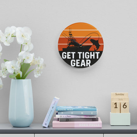 Get Tight Gear Acrylic Wall Clock - Home Decor, Gift for, Wall Art, Modern - Get Tight Gear
