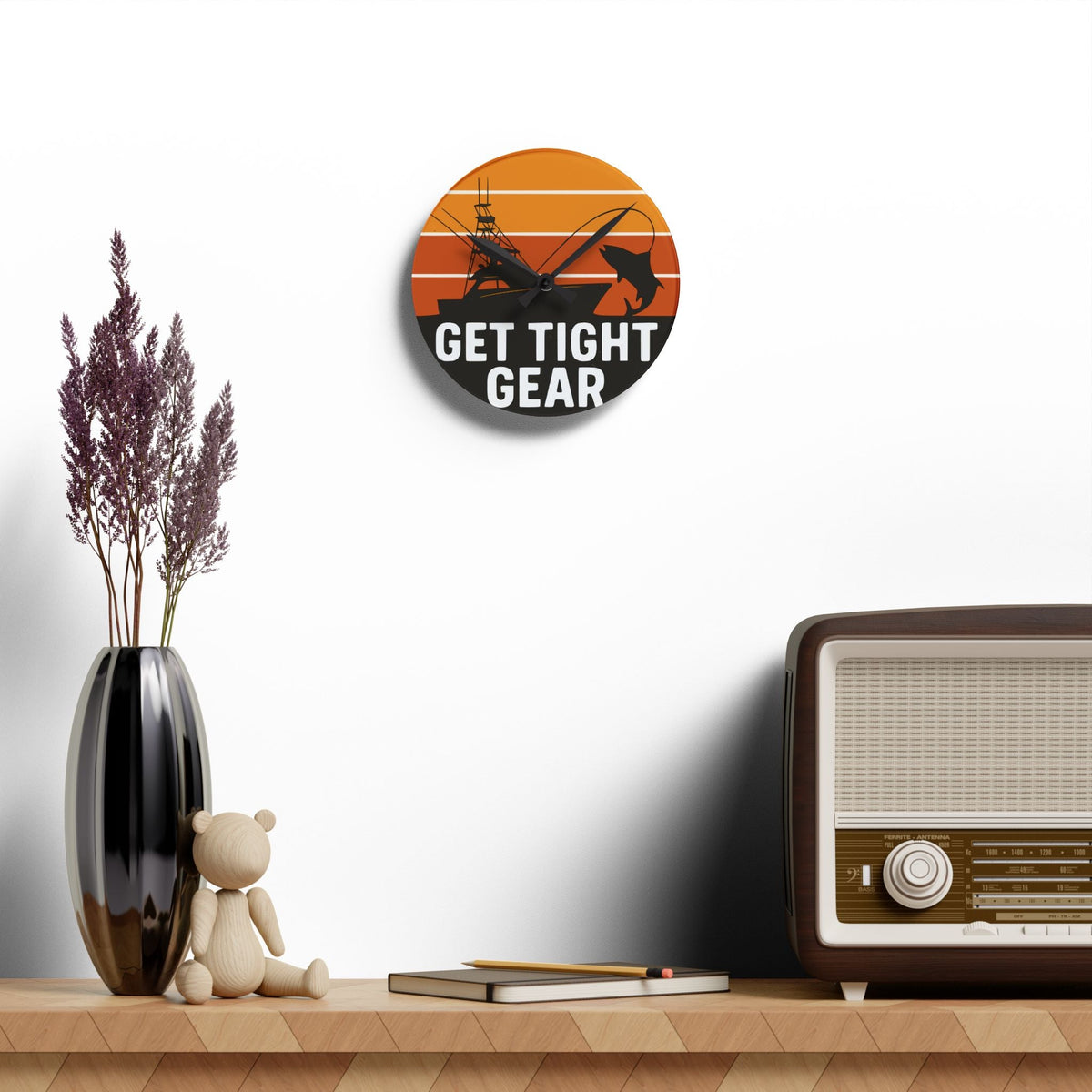 Get Tight Gear Acrylic Wall Clock - Home Decor, Gift for, Wall Art, Modern - Get Tight Gear