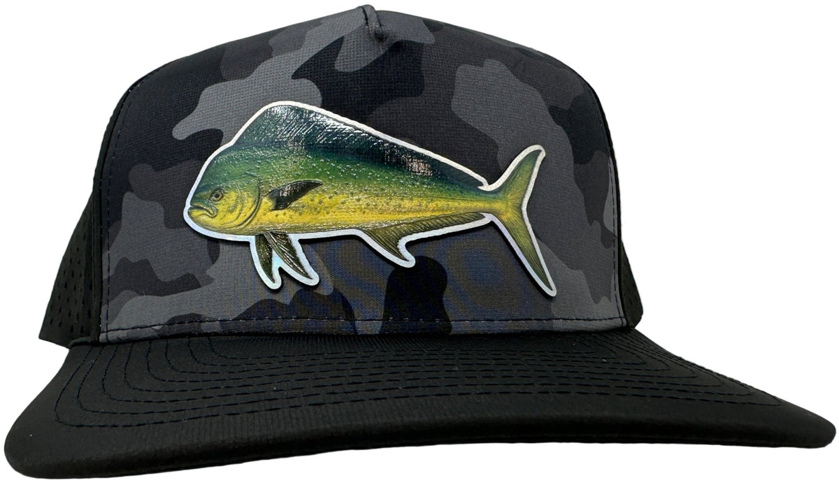 Get Tight Gear Black Camo Hat (with Fish Patch Options) - Get Tight Gear