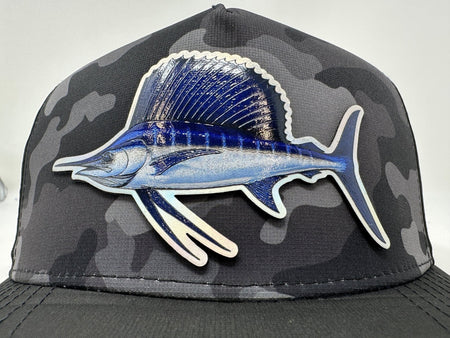 Get Tight Gear Black Camo Hat (with Fish Patch Options) - Get Tight Gear