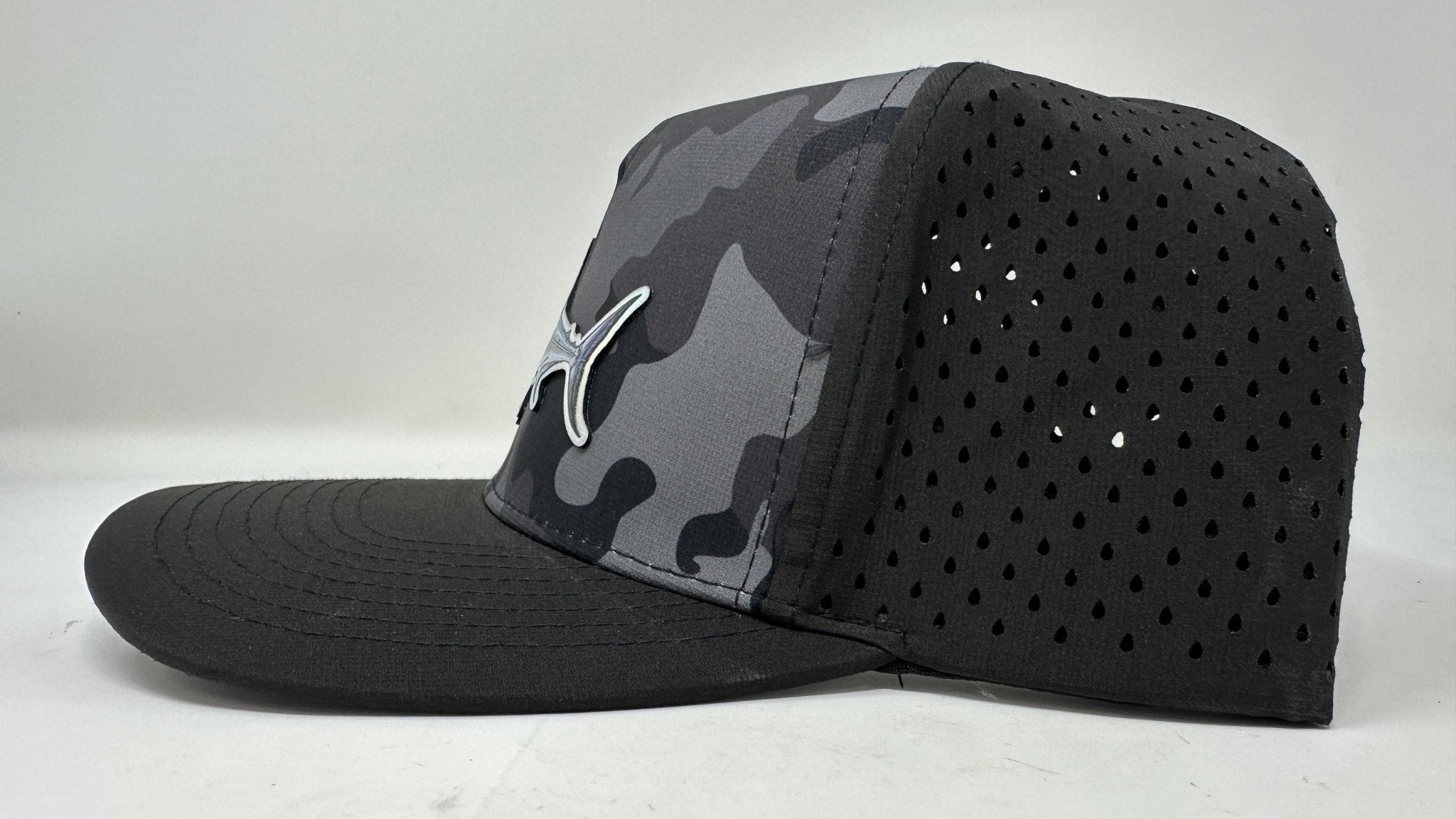 Get Tight Gear Black Camo Hat (with Fish Patch Options) - Get Tight Gear