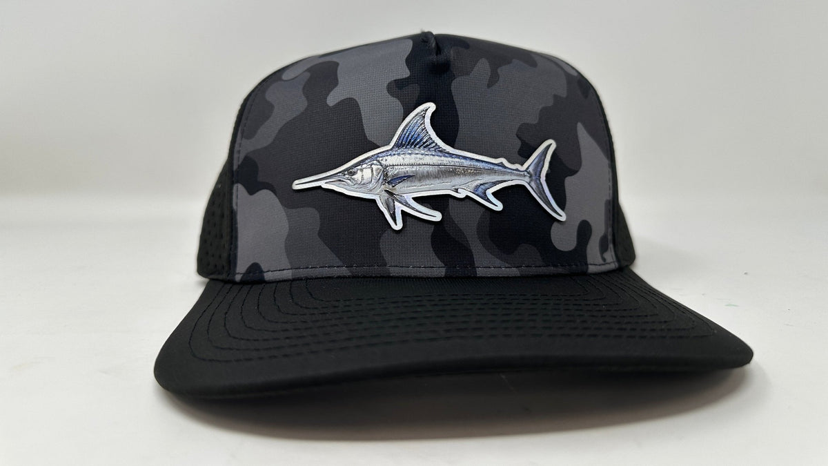 Get Tight Gear Black Camo Hat (with Fish Patch Options) - Get Tight Gear