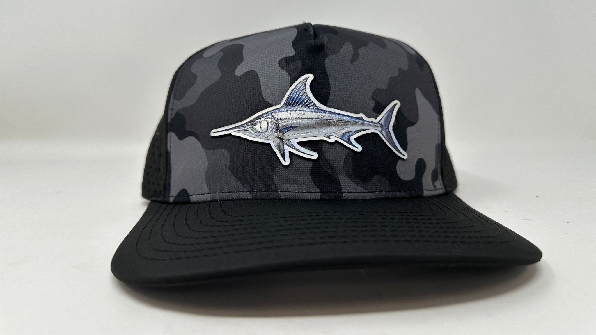 Get Tight Gear Black Camo Hat (with Fish Patch Options) - Get Tight Gear