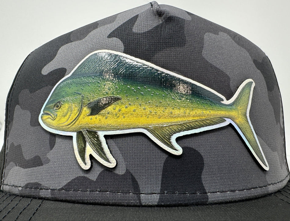 Get Tight Gear Black Camo Hat (with Fish Patch Options) - Get Tight Gear