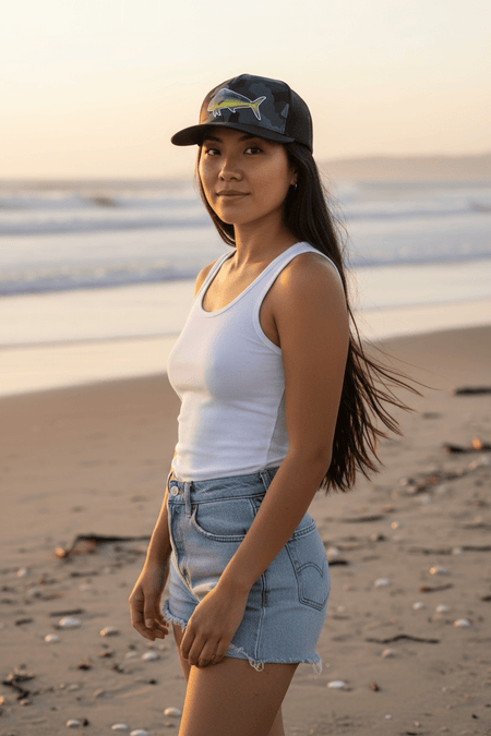 Get Tight Gear Black Camo Hat (with Fish Patch Options) - Get Tight Gear