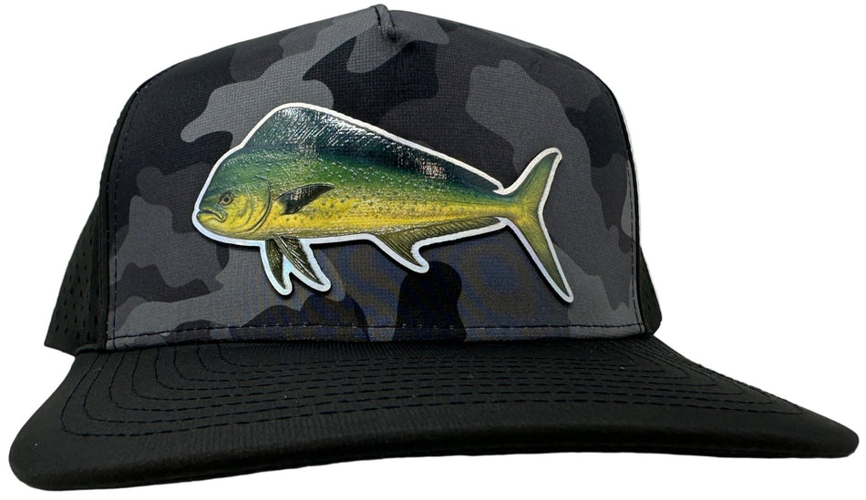 Get Tight Gear Black Camo Hat (with Fish Patch Options) - Get Tight Gear