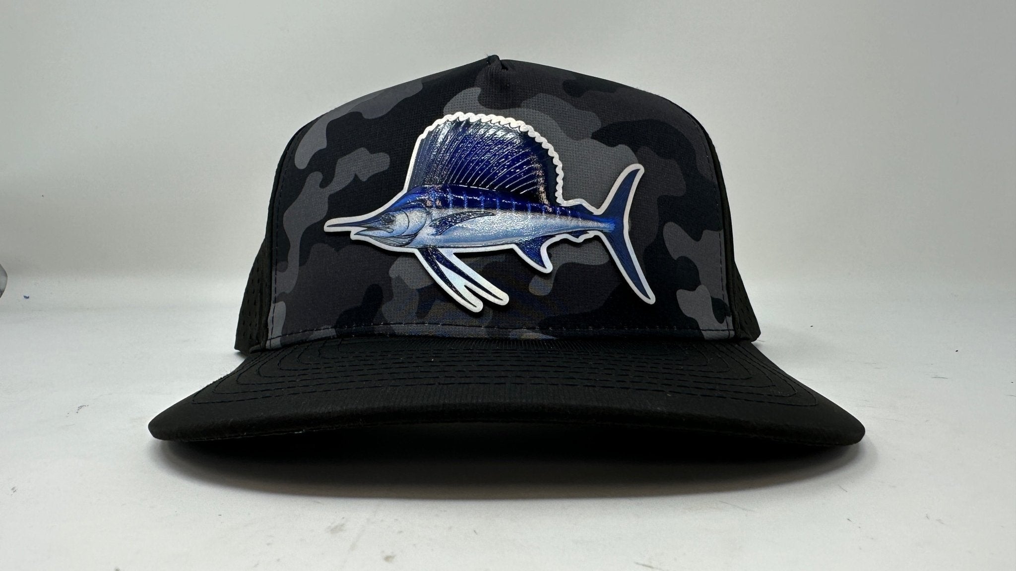Get Tight Gear Black Camo Hat (with Fish Patch Options) - Get Tight Gear