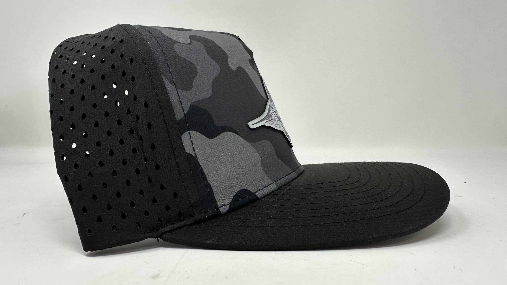 Get Tight Gear Black Camo Hat (with Fish Patch Options) - Get Tight Gear