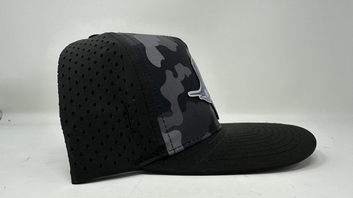 Get Tight Gear Black Camo Hat (with Fish Patch Options) - Get Tight Gear