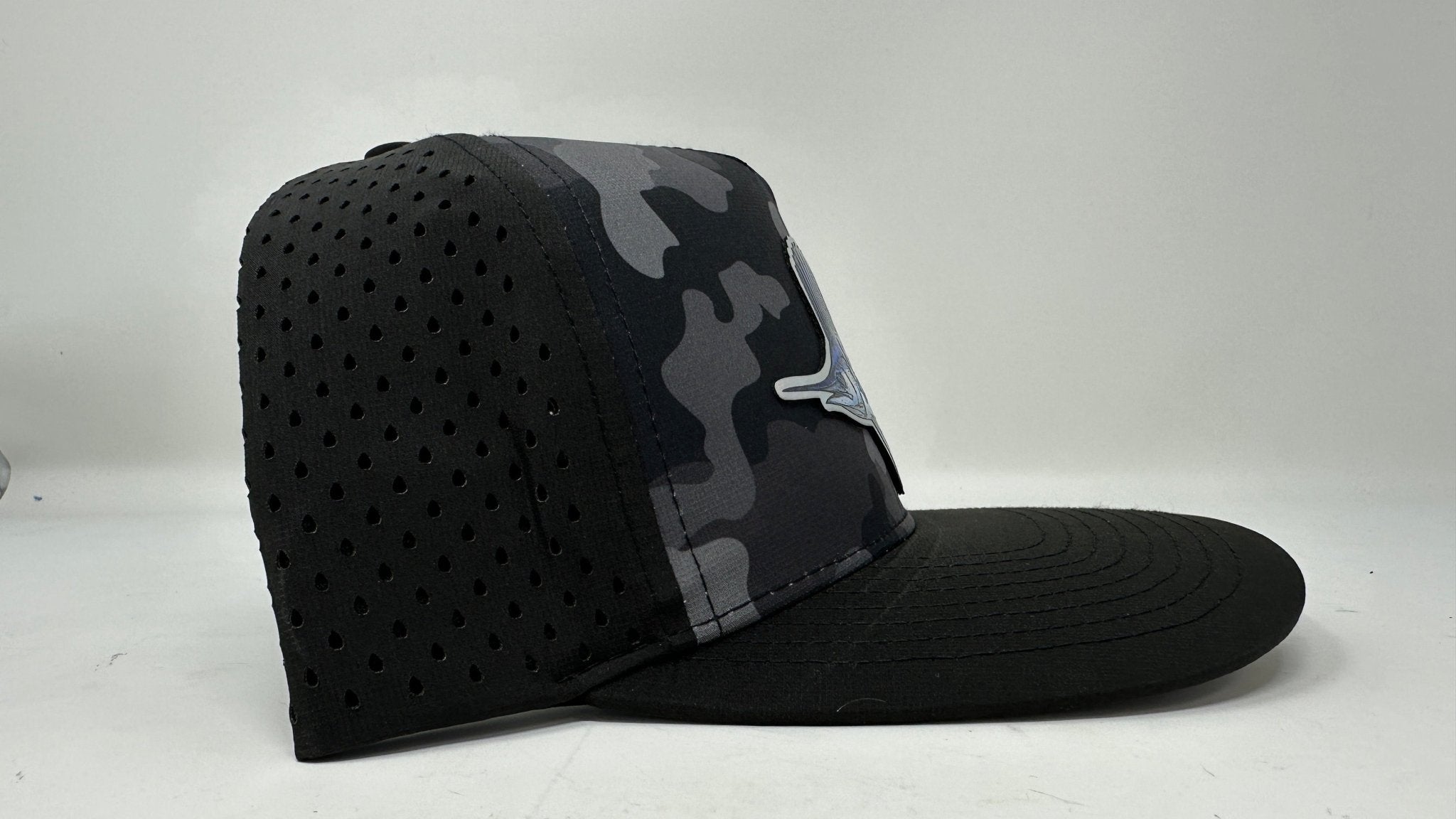 Get Tight Gear Black Camo Hat (with Fish Patch Options) - Get Tight Gear