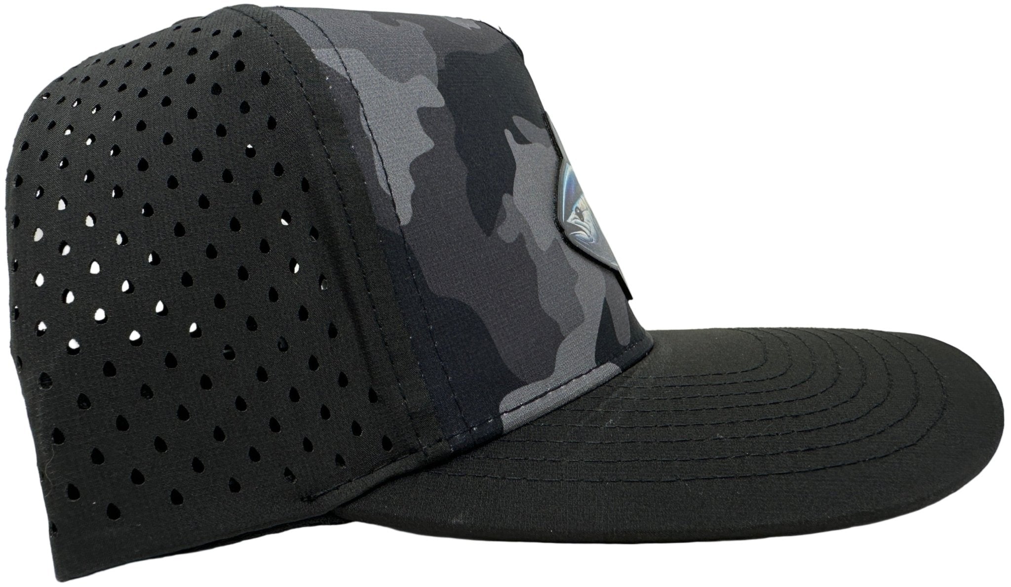 Get Tight Gear Black Camo Hat (with Fish Patch Options) - Get Tight Gear