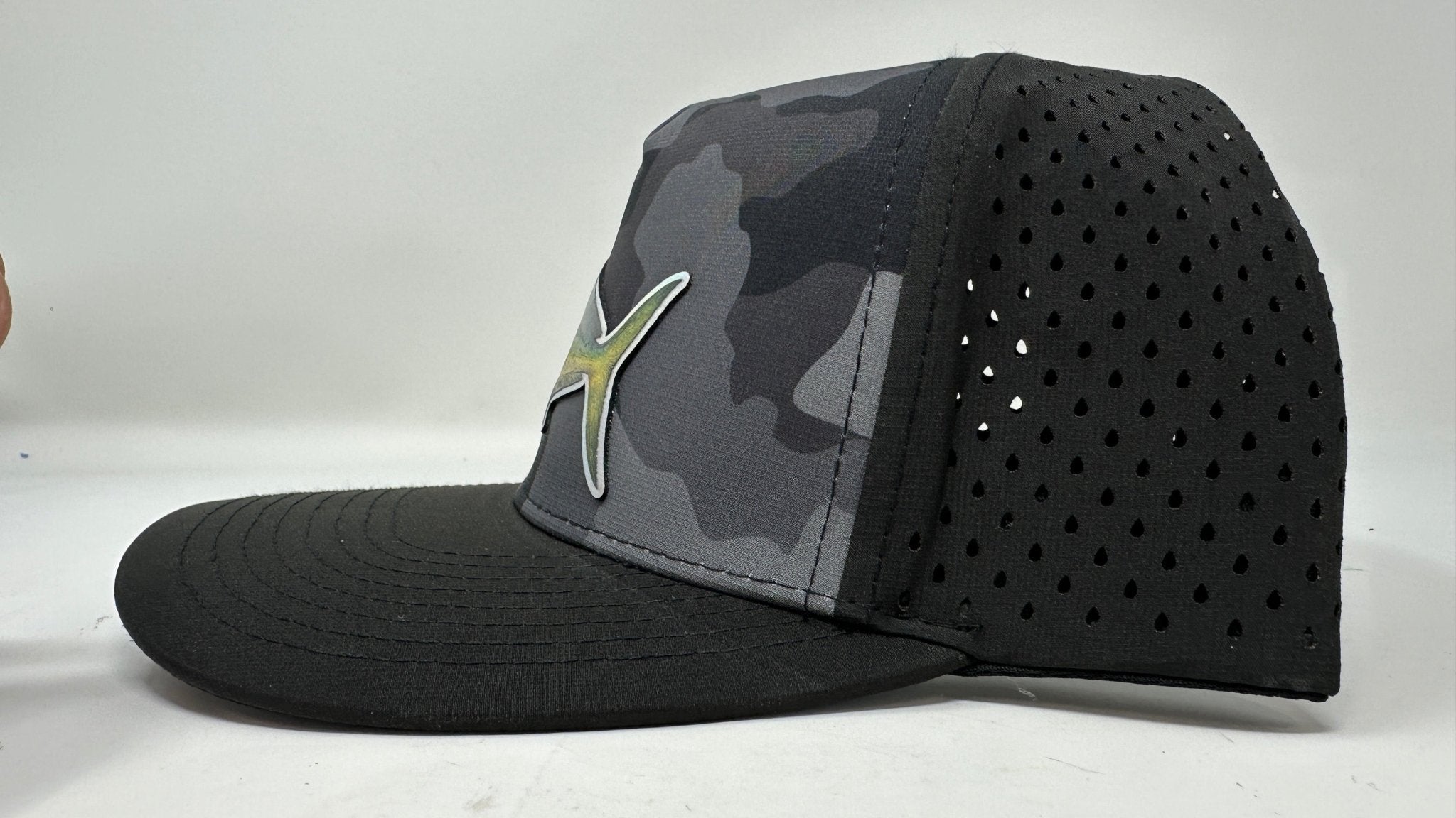 Get Tight Gear Black Camo Hat (with Fish Patch Options) - Get Tight Gear