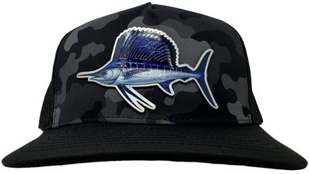 Get Tight Gear Black Camo Hat (with Fish Patch Options) - Get Tight Gear