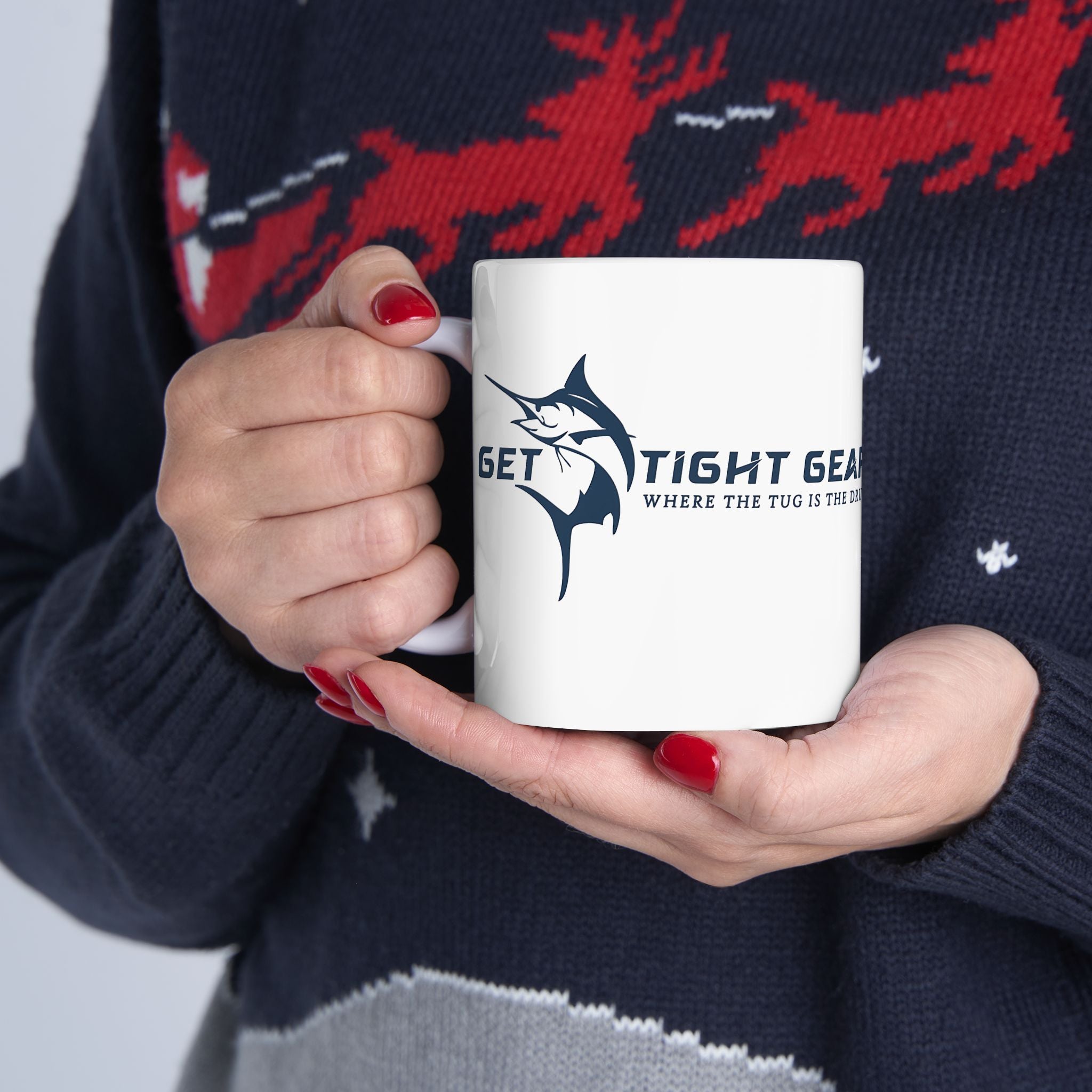 Get Tight Gear Fishing Enthusiast Ceramic Mug - 11oz & 15oz - Perfect Gift for Anglers - Get Tight Gear