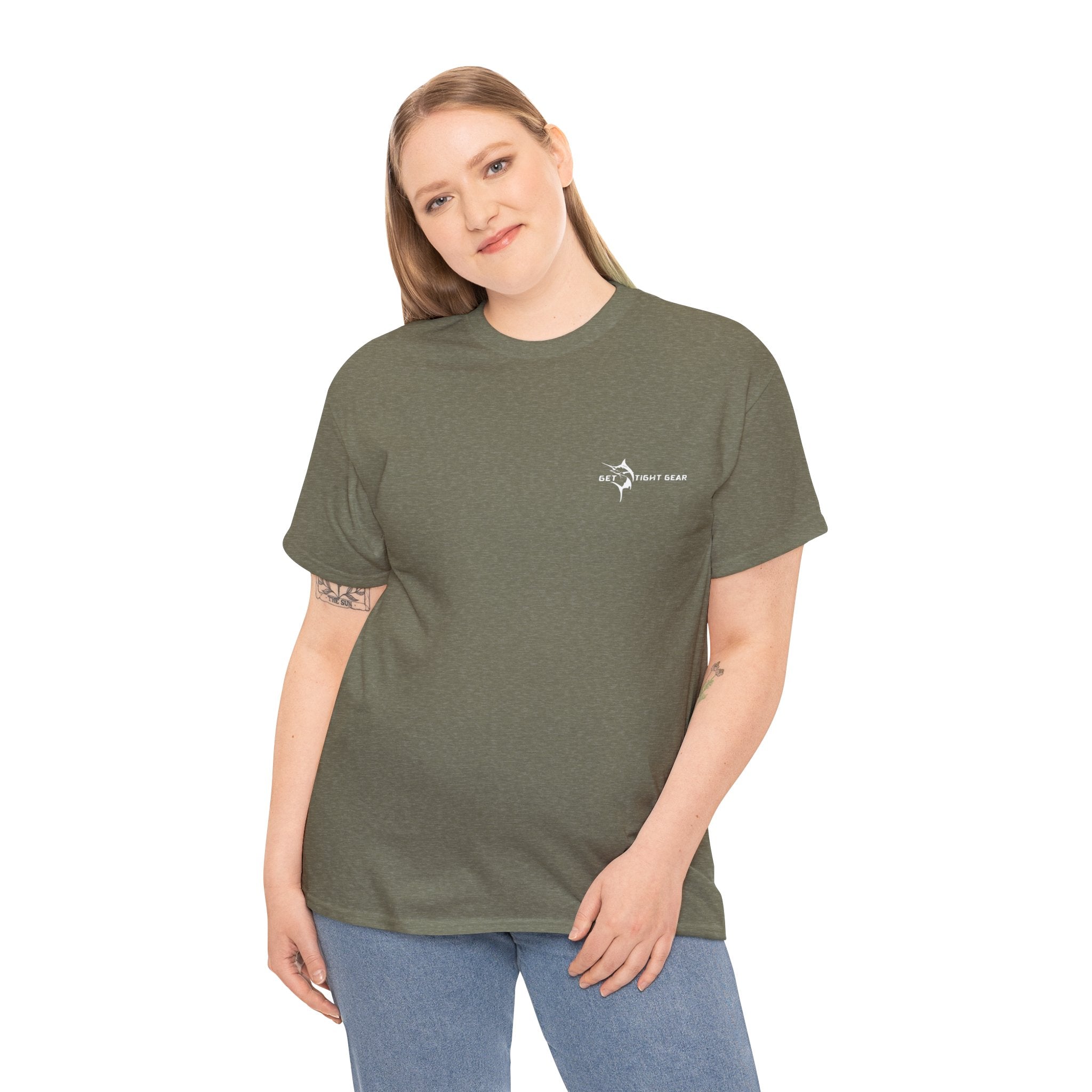 Get Tight Gear Fishing Themed Tee for Outdoors Enthusiasts, Perfect for Summer Adventures, Gift for Fishermen, Casual Wear, Eco - friendly Cotton T-shirt - Get Tight Gear