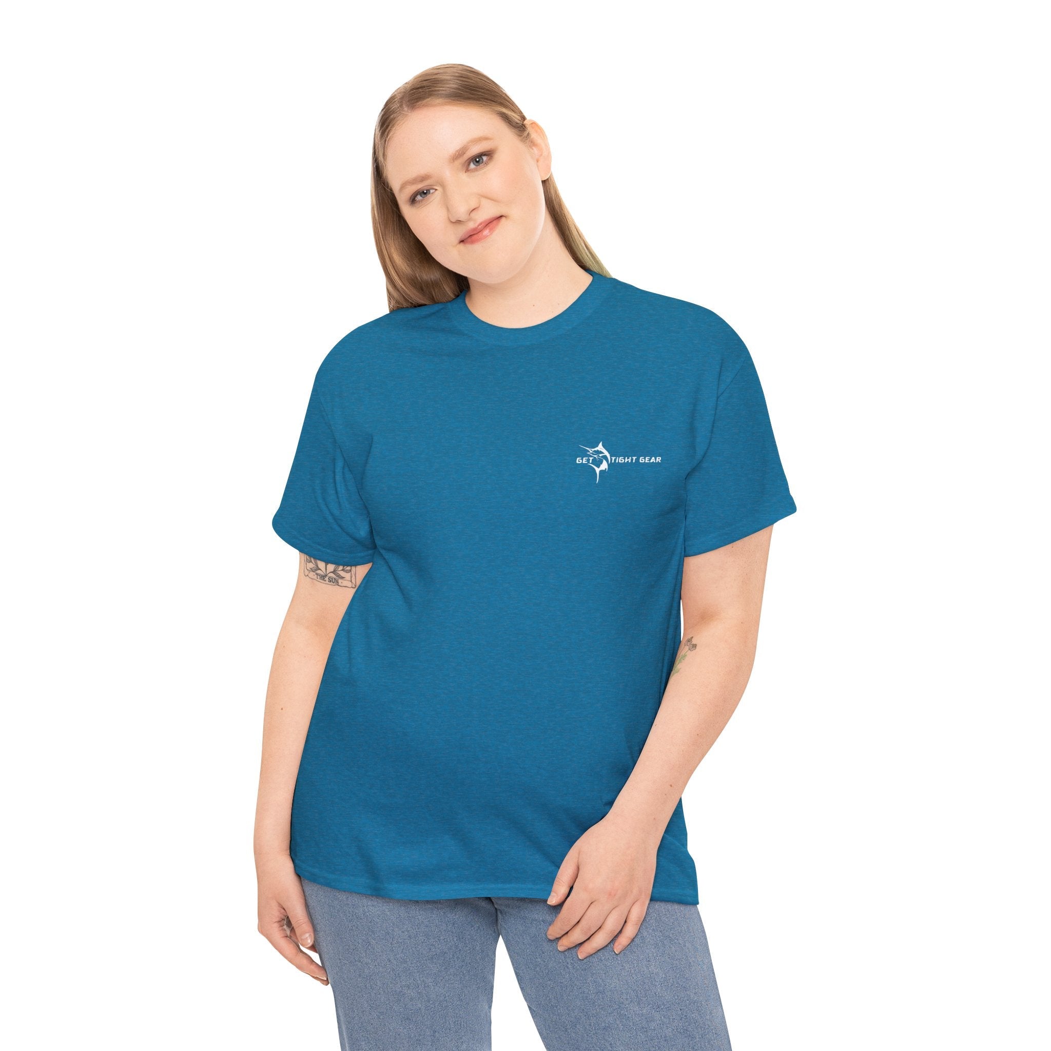 Get Tight Gear Fishing Themed Tee for Outdoors Enthusiasts, Perfect for Summer Adventures, Gift for Fishermen, Casual Wear, Eco - friendly Cotton T-shirt - Get Tight Gear