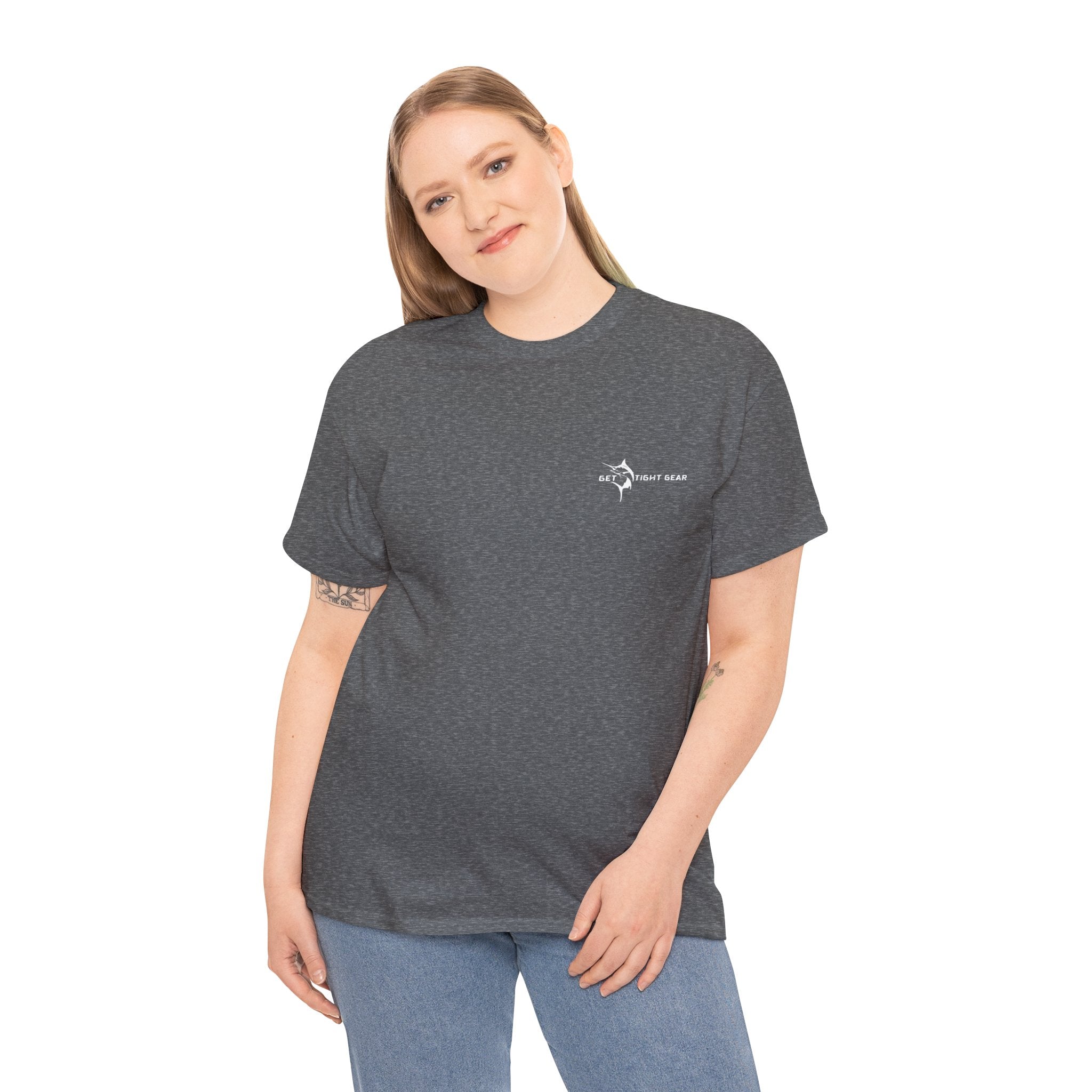 Get Tight Gear Fishing Themed Tee for Outdoors Enthusiasts, Perfect for Summer Adventures, Gift for Fishermen, Casual Wear, Eco - friendly Cotton T-shirt - Get Tight Gear