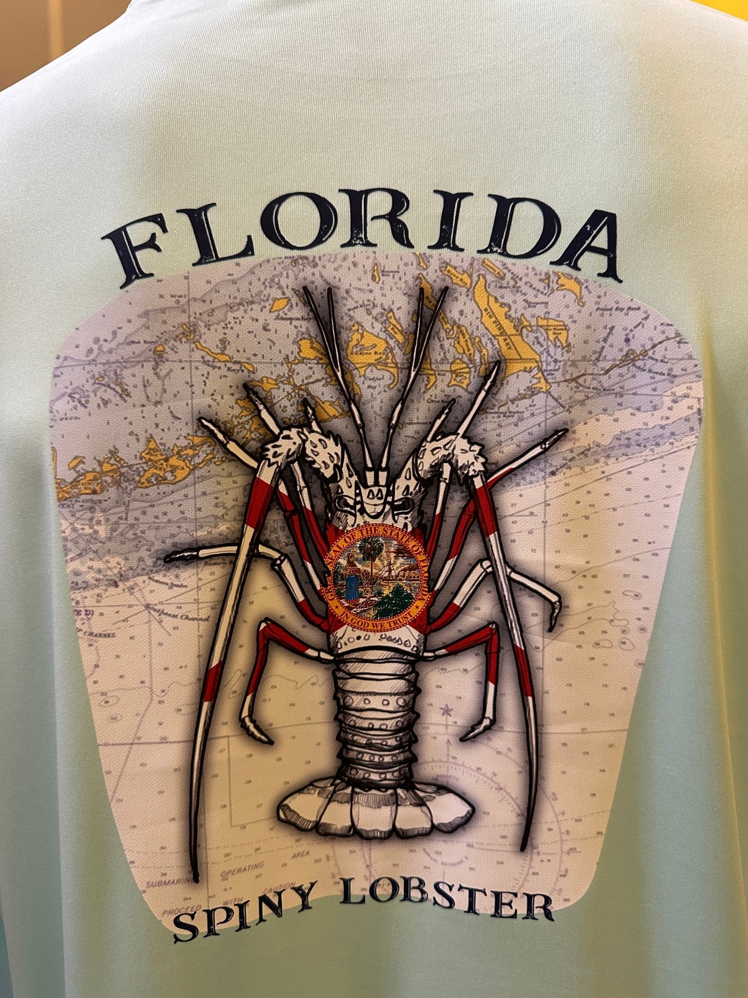 Get Tight Gear™ Florida Spiny Lobster Long Sleeve Performance Shirt – Seafoam (Unisex S–4XL) - Get Tight Gear