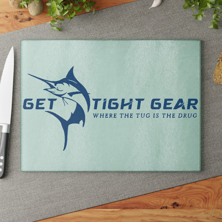 Get Tight Gear Glass Cutting Board - Get Tight Gear, Kitchen Décor, Gift for Fisherman, Cooking Slice Board, Nautical Home Decor - Get Tight Gear