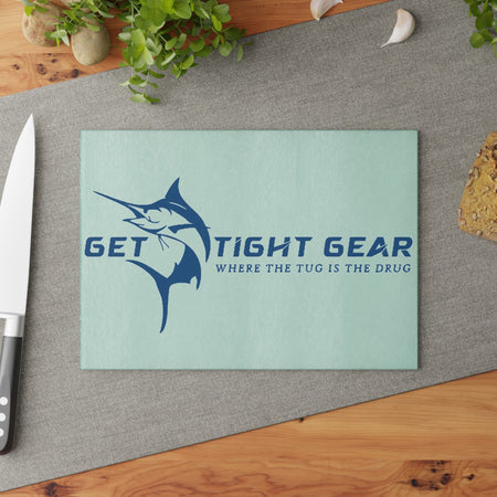 Get Tight Gear Glass Cutting Board - Get Tight Gear, Kitchen Décor, Gift for Fisherman, Cooking Slice Board, Nautical Home Decor - Get Tight Gear