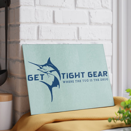 Get Tight Gear Glass Cutting Board - Get Tight Gear, Kitchen Décor, Gift for Fisherman, Cooking Slice Board, Nautical Home Decor - Get Tight Gear