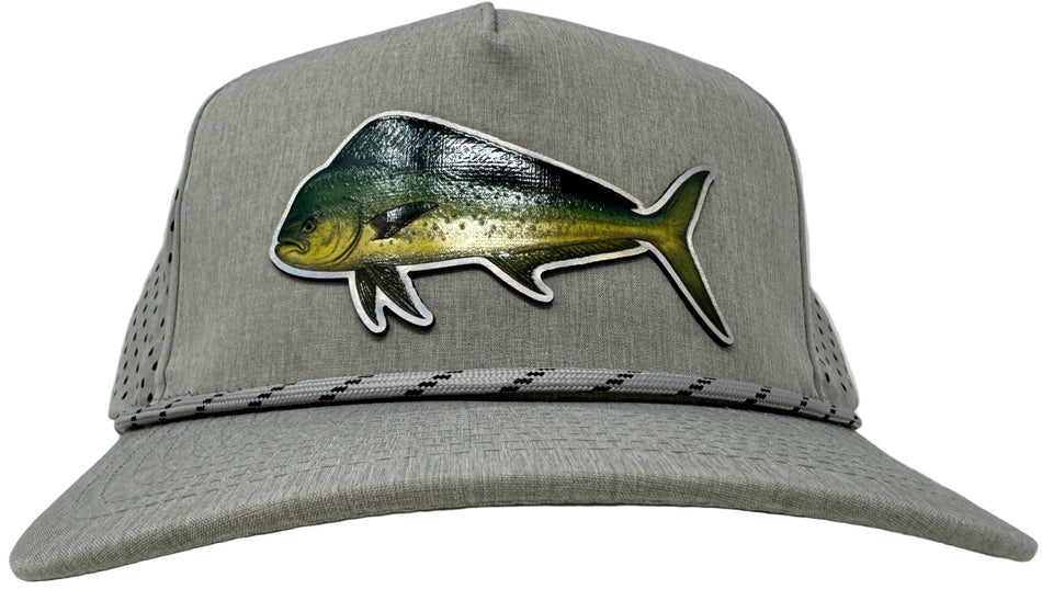 Get Tight Gear Heather Grey Rope Hat (with Fish Patch Options) - Get Tight Gear