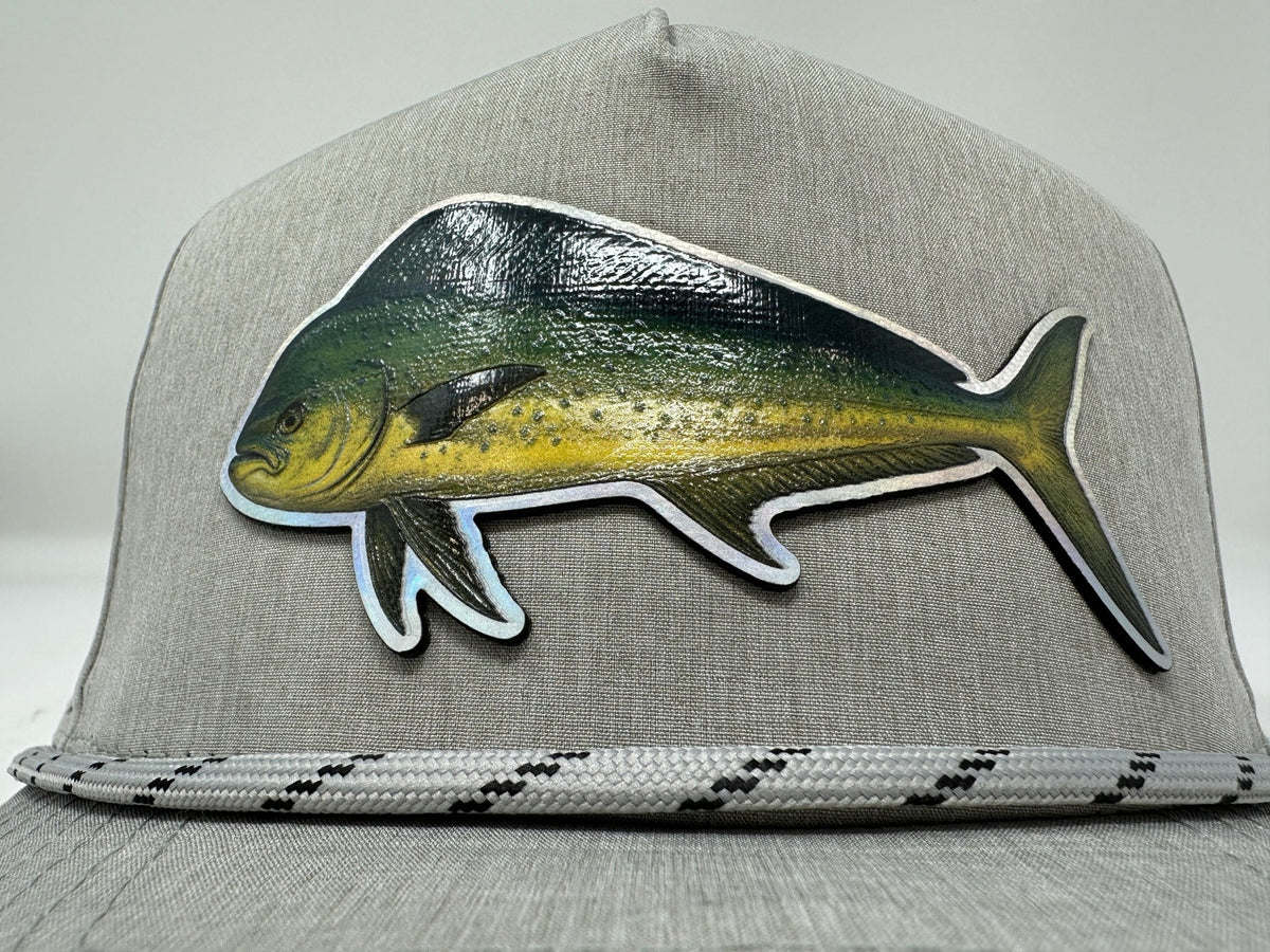 Get Tight Gear Heather Grey Rope Hat (with Fish Patch Options) - Get Tight Gear