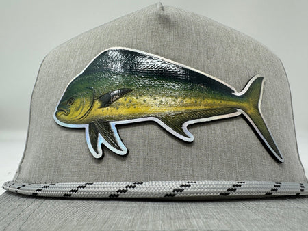 Get Tight Gear Heather Grey Rope Hat (with Fish Patch Options) - Get Tight Gear