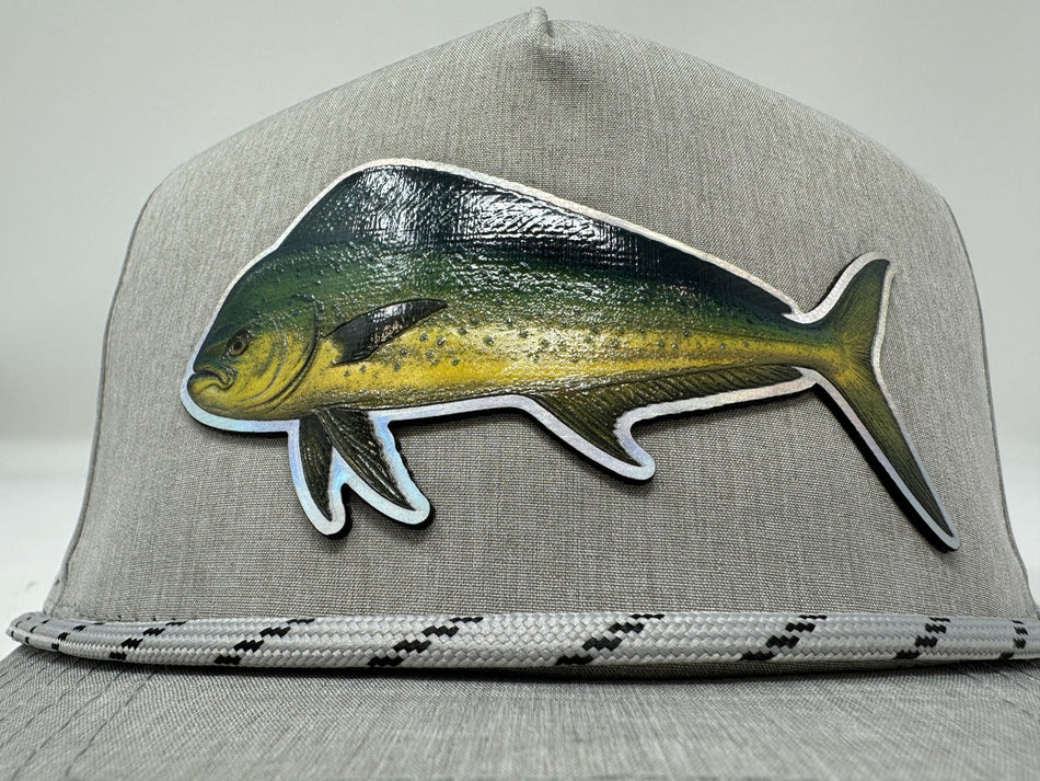 Get Tight Gear Heather Grey Rope Hat (with Fish Patch Options) - Get Tight Gear