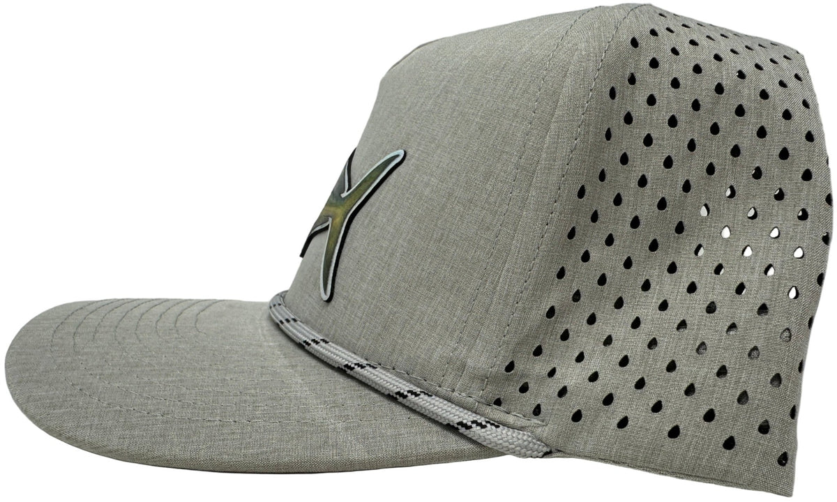 Get Tight Gear Heather Grey Rope Hat (with Fish Patch Options) - Get Tight Gear