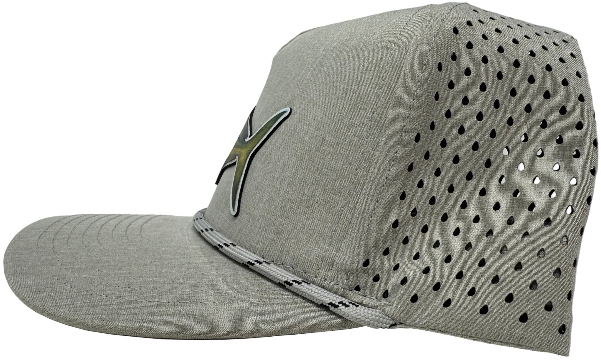 Get Tight Gear Heather Grey Rope Hat (with Fish Patch Options) - Get Tight Gear