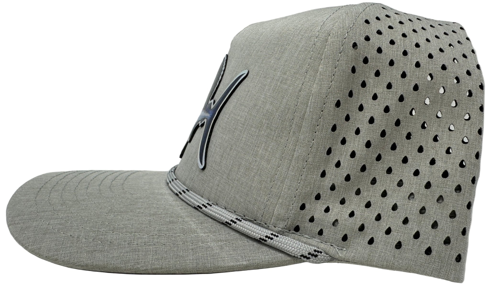 Get Tight Gear Heather Grey Rope Hat (with Fish Patch Options) - Get Tight Gear
