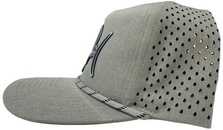 Get Tight Gear Heather Grey Rope Hat (with Fish Patch Options) - Get Tight Gear