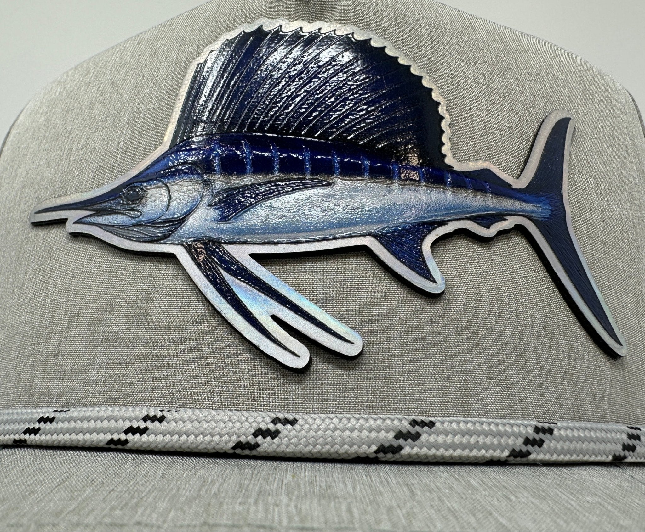Get Tight Gear Heather Grey Rope Hat (with Fish Patch Options) - Get Tight Gear