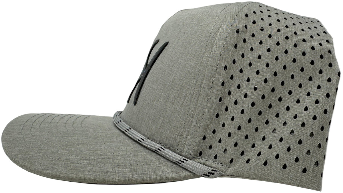 Get Tight Gear Heather Grey Rope Hat (with Fish Patch Options) - Get Tight Gear